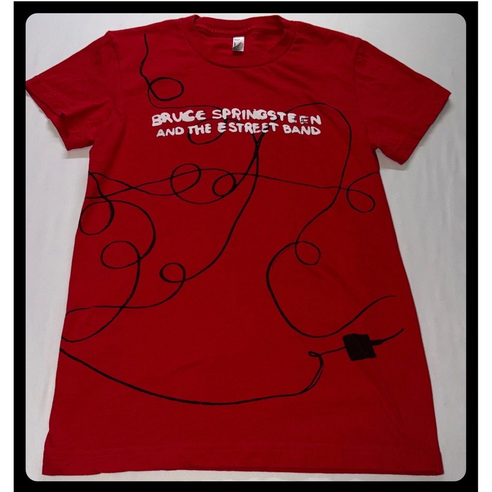 American Apparel Bruce Springsteen Tee Women Medium Red Amp Cord Graphic Concert